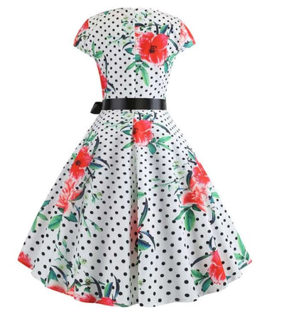 Φόρεμα Vintage Poppies Flared