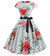 Φόρεμα Vintage Poppies Flared