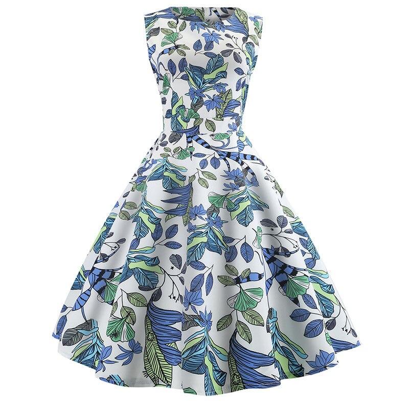 Φόρεμα Vintage Blue Flowers Flared