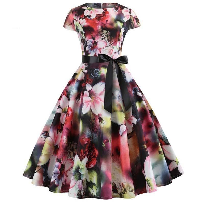 Floral Φόρεμα Δεκαετίας 50