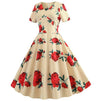 Φόρεμα Vintage Yellow Flowers Flared