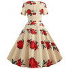 Φόρεμα Vintage Yellow Flowers Flared
