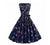 Φόρεμα Vintage Navy Flowers Flared