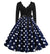 Vintage Flared Φόρεμα Navy White Πουά