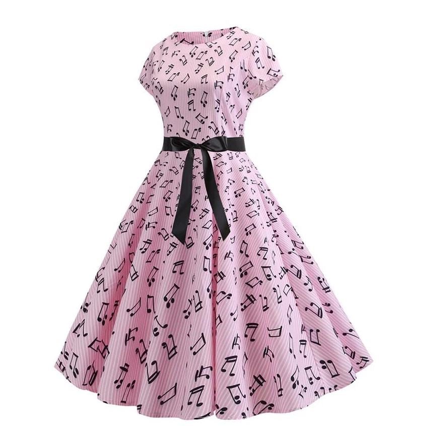 Ανοιξιάτικο Vintage Ροζ Φουσκωτό Φόρεμα