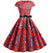 Φόρεμα Vintage Red Flowers Flared