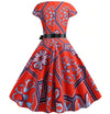 Φόρεμα Vintage Red Flowers Flared