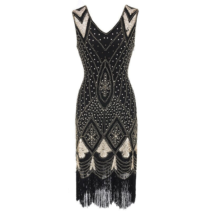 Gatsby Chic Μαύρο Φόρεμα