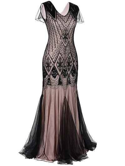 Ροζ Haute Couture Μακρύ Φόρεμα Gatsby
