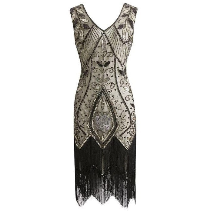 Φόρεμα Gatsby Feather Μπεζ