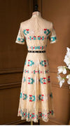 Μακρύ Φόρεμα Με Ruffle Vintage Σαμπάνια
