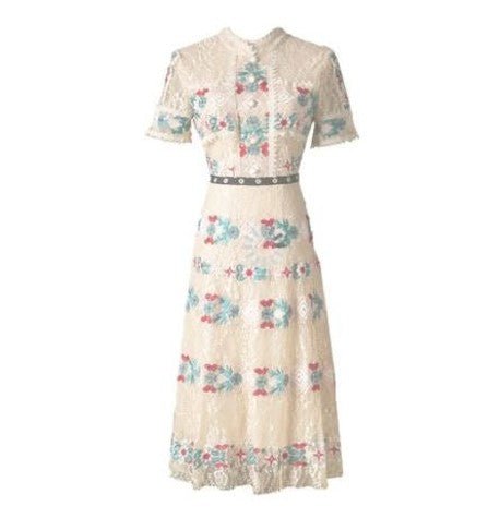 Μακρύ Φόρεμα Με Ruffle Vintage Σαμπάνια