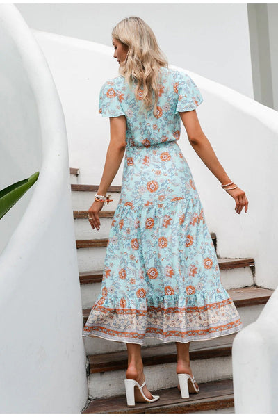 Vintage Bohemian Μακρύ Φόρεμα