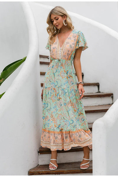 Vintage Hippie Μακρύ Φόρεμα