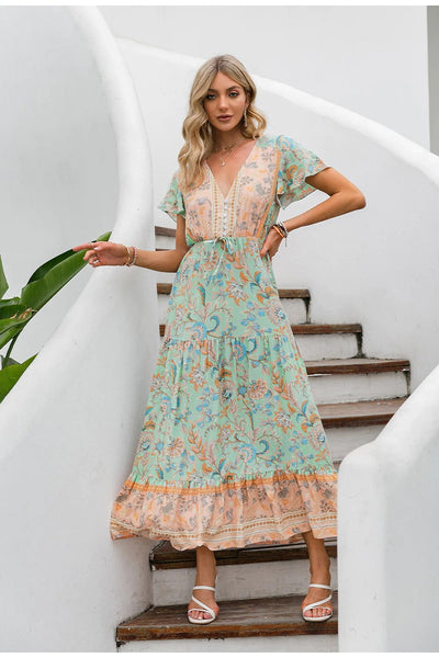 Vintage Hippie Μακρύ Φόρεμα