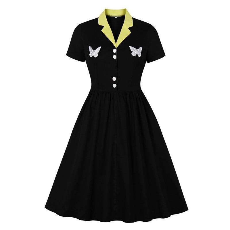 Φόρεμα Black Butterflies 50s