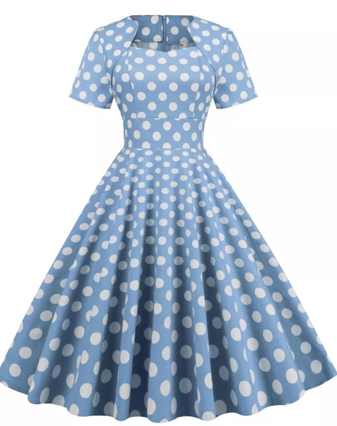 Μπλε Φόρεμα Vintage Style Της Δεκαετίας Του '50