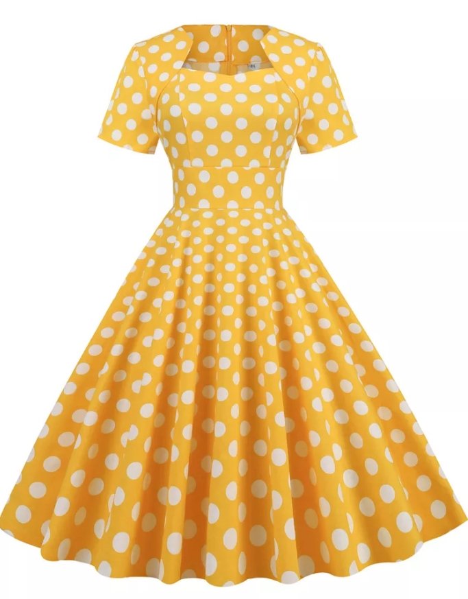 Φόρεμα 50's Style Vintage News Yellow