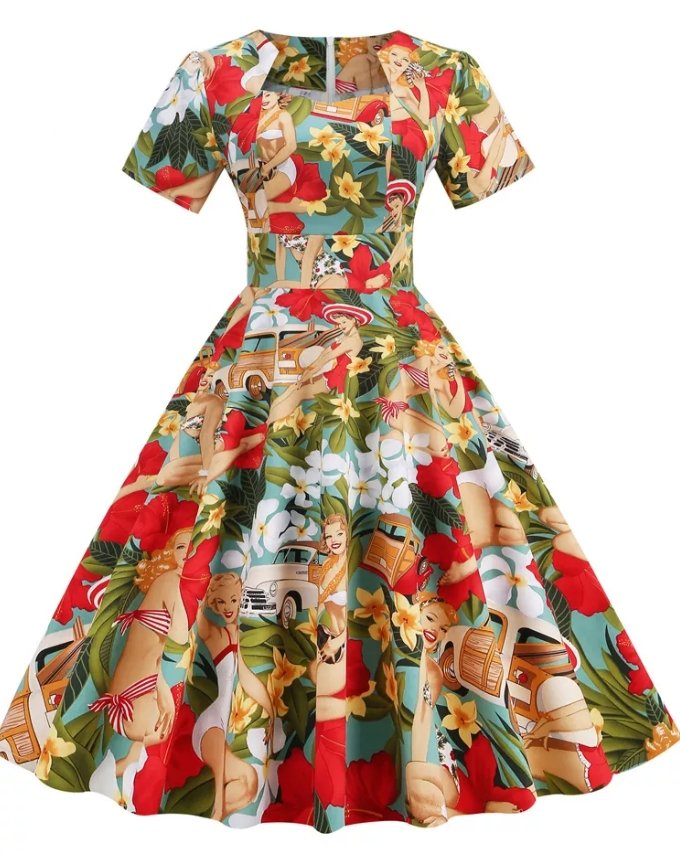 Φόρεμα Vintage Patchwork Της Δεκαετίας Του '50