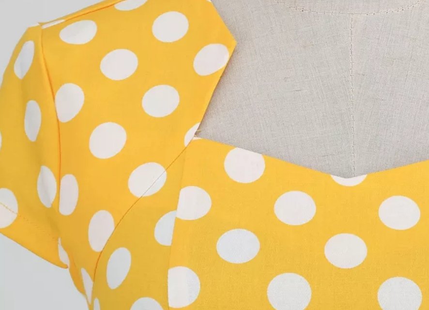 Γυναικείο Φόρεμα 60s Style Κίτρινο