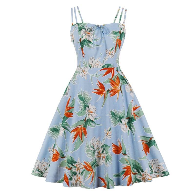 Μπλε Φόρεμα Vintage Style Plus Size