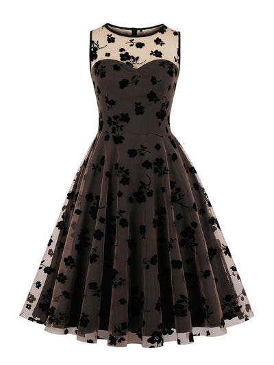 Φόρεμα Vintage Style Plus Size Καφέ