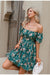 Πράσινο Vintage Floral Φόρεμα