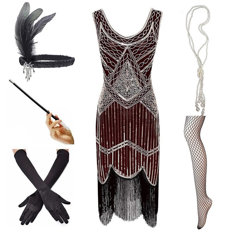 Vintage Φόρεμα Μπορντό Του 1920