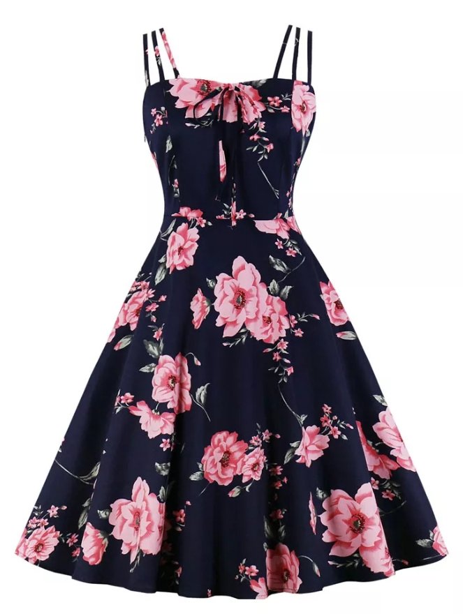 Vintage Φόρεμα 1950 Red Roses