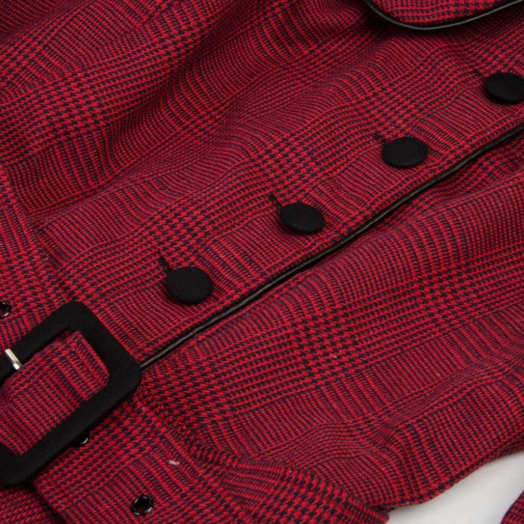 Vintage Μπορντό Φόρεμα Δεκαετίας Του '50