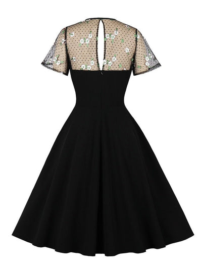 Vintage Μαύρο Φόρεμα 50s Plus Size