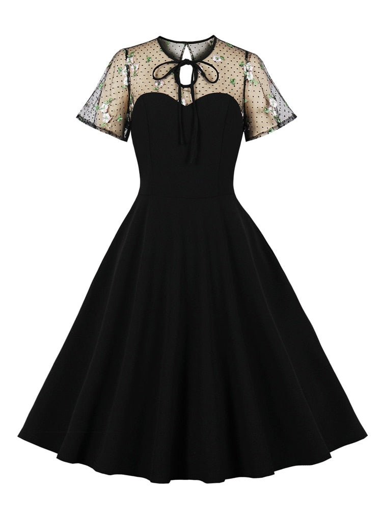 Vintage Μαύρο Φόρεμα 50s Plus Size