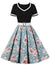 Vintage Φόρεμα 60s Black Flowers
