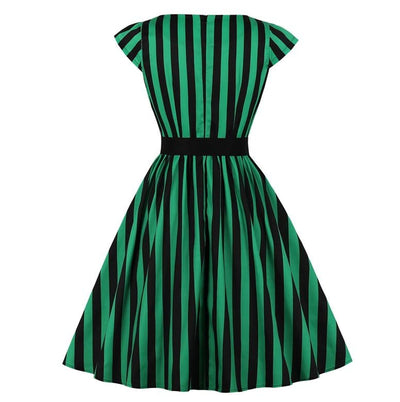Ριγέ Φόρεμα Vintage 50s Plus Size
