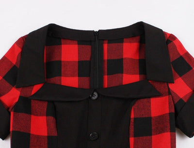 Vintage 50s Plus Size Κόκκινο Φόρεμα