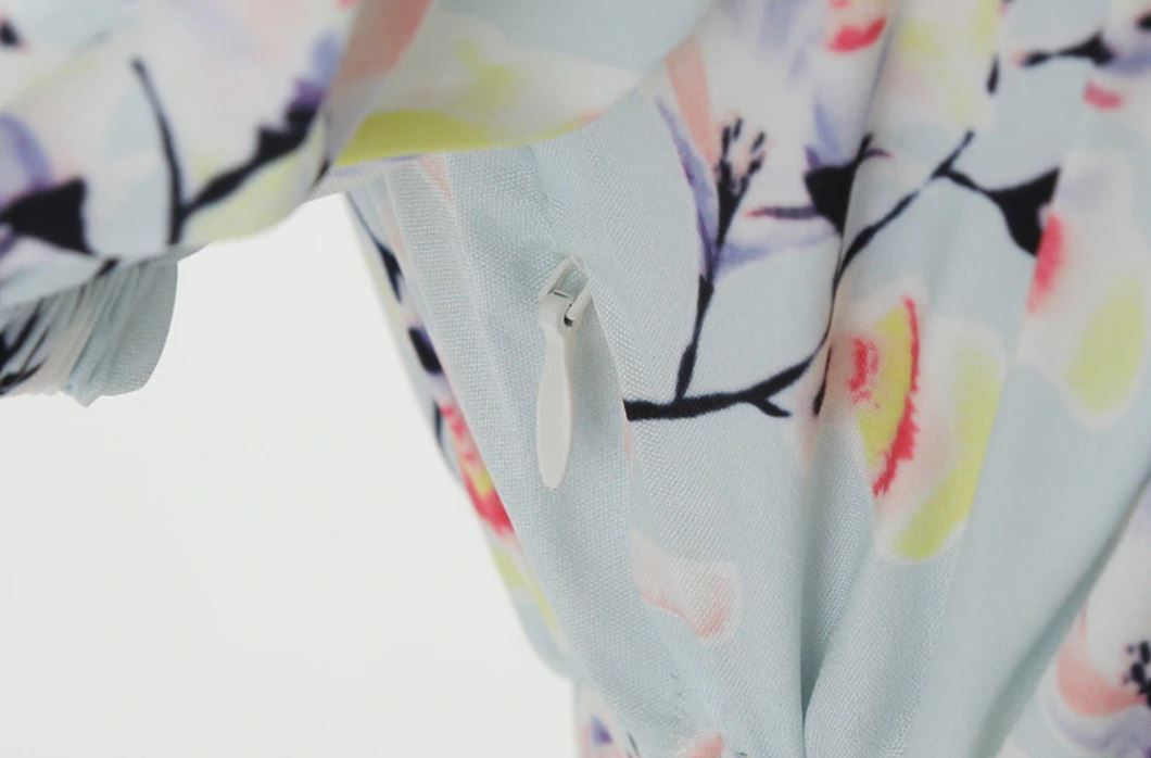 Vintage Φόρεμα Με Μπλε Λουλούδια Δεκαετίας Του '60