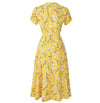 Vintage Φόρεμα 40s Yellow Flower