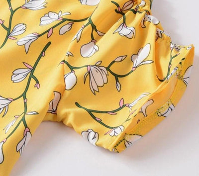 Vintage Φόρεμα 40s Yellow Flower
