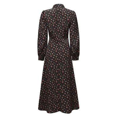 Vintage 40s Flowy Μαύρο Φόρεμα