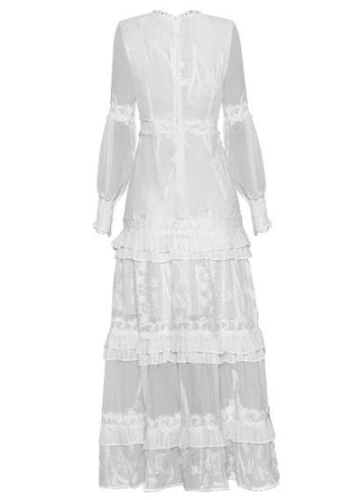 Vintage Φόρεμα 40s White Lantern