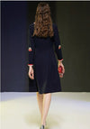 Vintage 40s Navy Βραδινό Φόρεμα