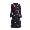 Vintage 40s Navy Βραδινό Φόρεμα