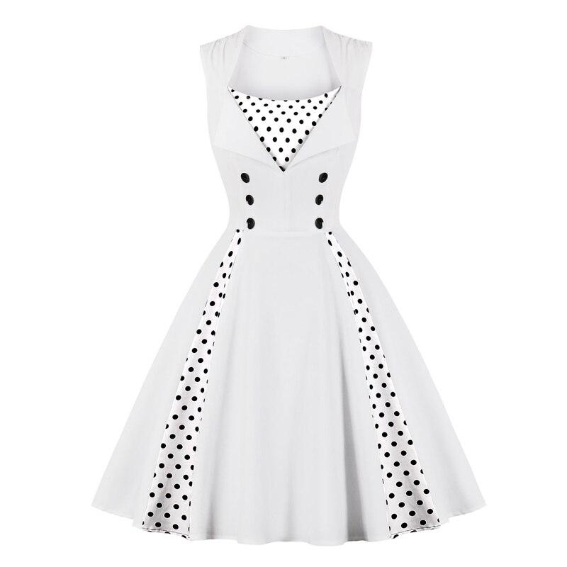 Vintage Λευκό Φόρεμα Rockabilly