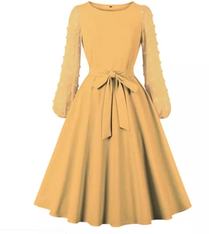Vintage Bohemian Yellow Φόρεμα