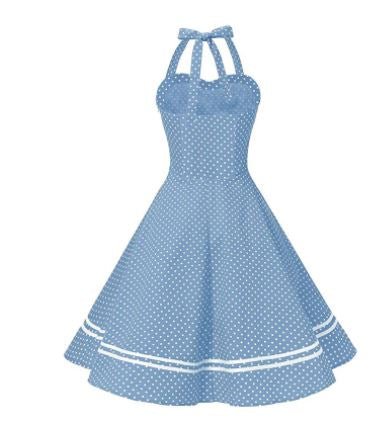 Vintage Boogie Woogie Dress Blue