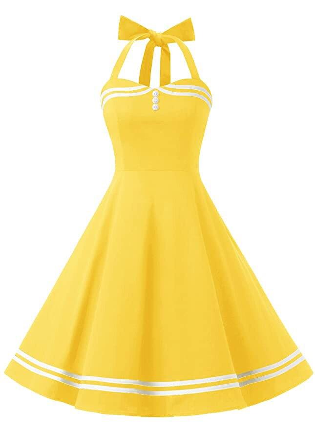Vintage Boogie Woogie Yellow Φόρεμα
