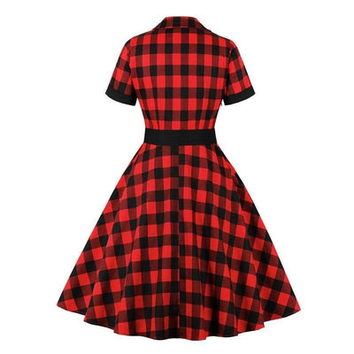 Vintage Check Πουκάμισο Φόρεμα