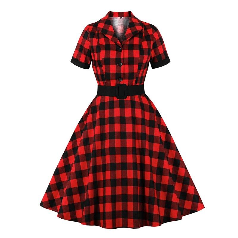 Vintage Check Πουκάμισο Φόρεμα