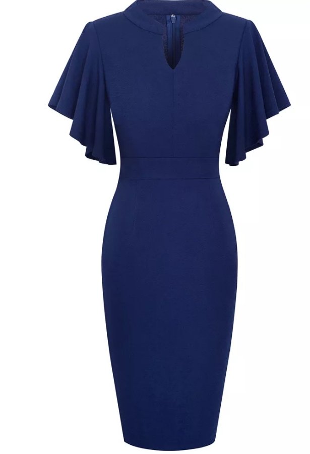 Vintage Pencil Chic Navy Φόρεμα