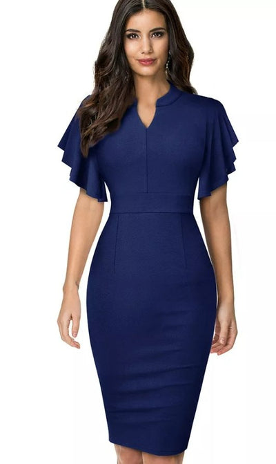 Vintage Pencil Chic Navy Φόρεμα